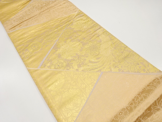 JAPANESE KIMONO / ANTIQUE FUKURO OBI / SILK / WOVEN KIRIBAME STYTLE